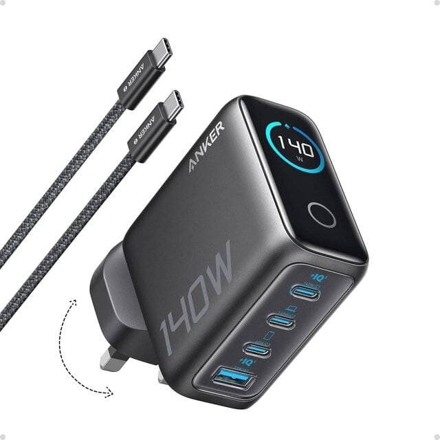 Anker B2697K41 Charger 140W 4‑Port PD3.1 with USB‑C Cable