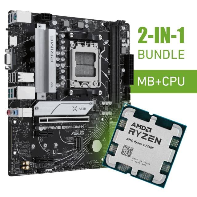 Bundle: Asus PRIME B650 M-K DDR5 M.B + Ryzen 5 7500F CPU